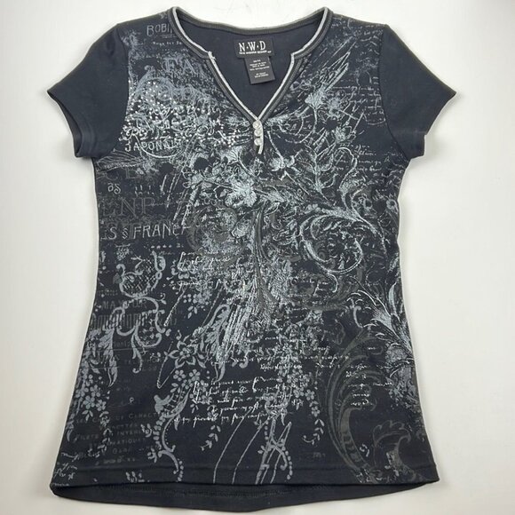N*W*D New Woman  Design Black Printed T-shirt - Picture 3 of 9